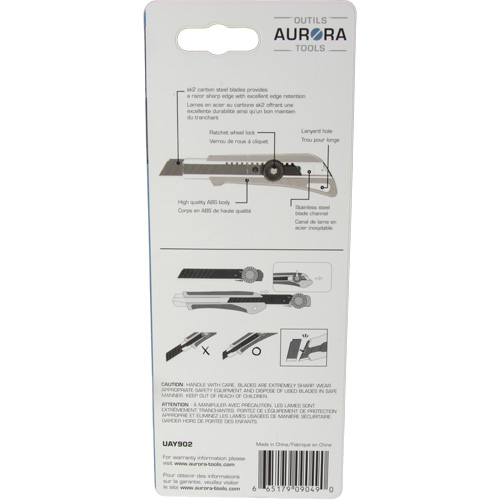 18mm Professional Knife with Ratchet, Stainless Steel, Heavy-Duty, Plastic Handle Seagulf Marine Industries Inc.