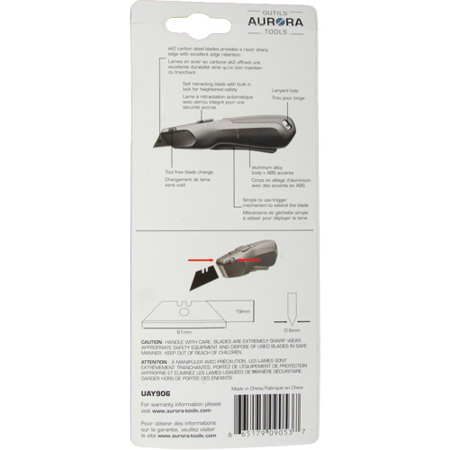 Retractable Safety Knife , Stainless Steel, Heavy-Duty, Plastic/Aluminum Handle Seagulf Marine Industries Inc.