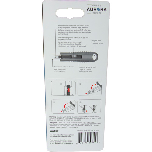 Standard-Duty Retractable Safety Knife, Stainless Steel, Rubber Handle Seagulf Marine Industries Inc.