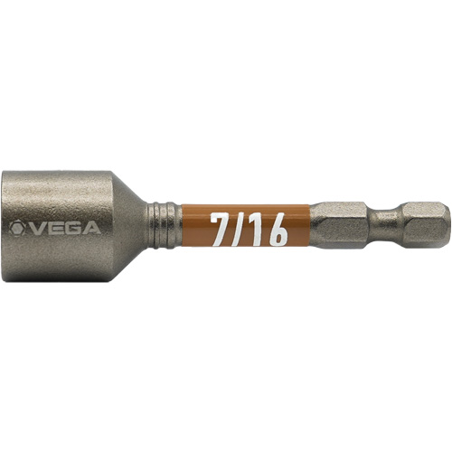 Impactech&reg; Nut Driver, 7/16" Tip, 1/4" Drive, 2-9/16" L, Magnetic Seagulf Marine Industries Inc.