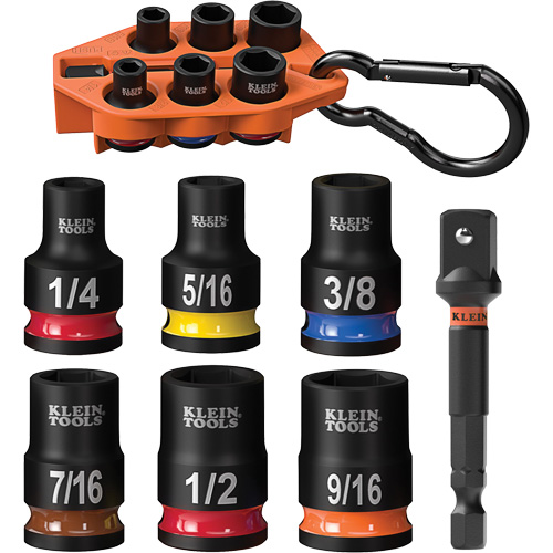 Grab-And-Go Impact Socket Set, SAE, 7 Pcs, Impact, 3/8" Drive Size Seagulf Marine Industries Inc.