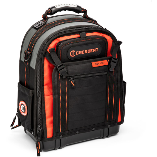 Tradesman Backpack, 18" L x 10" W, Black/Grey/Orange, Polyester Seagulf Marine Industries Inc.