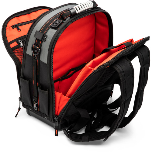 Tradesman Backpack, 18" L x 10" W, Black/Grey/Orange, Polyester Seagulf Marine Industries Inc.