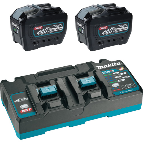 Ensemble de d&eacute;part XGT avec chargeur rapide &agrave; deux ports et deux batteries de 8?Ah, 40 V, Lithium-ion Seagulf Marine Industries Inc.