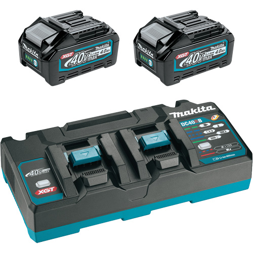XGT Dual Port Rapid Charger Starter Kit with (2) 4 Ah Batteries, 40 V, Lithium-Ion Seagulf Marine Industries Inc.