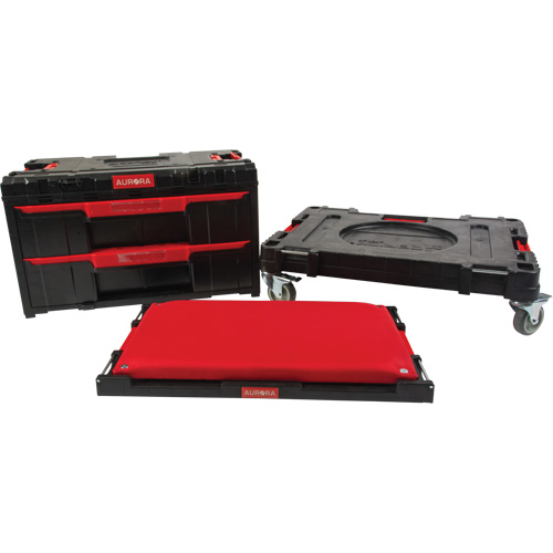 Ensemble de coffres &agrave; outils Arx de 3 morceaux avec socle &agrave; roulettes pivotantes, 23-1/10" x 15" x 13-2/5', Noir Seagulf Marine Industries Inc.