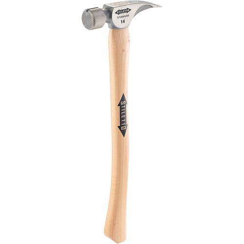 Marteau &agrave; face en titane frais&eacute;e avec manche incurv&eacute; en noyer, 14 oz, Prise en Bois, 18" lo Seagulf Marine Industries Inc.