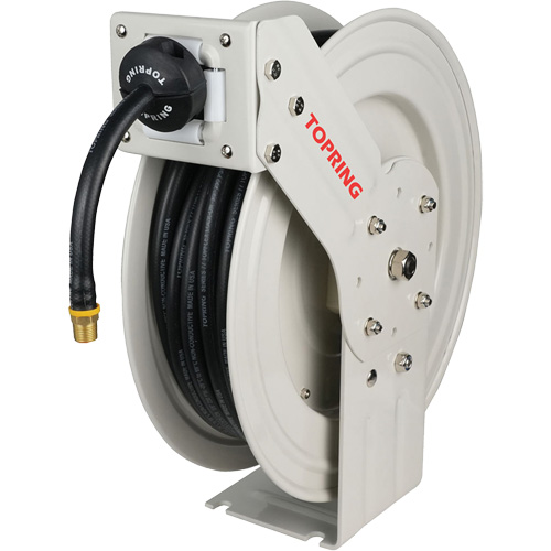 D&eacute;vidoir de tuyau &agrave; rappel automatique &agrave; bras simple de type L MAXREEL avec tuyau en caoutchouc, Air, 3/8" x 50', Tuyau simple, 250 PSI Seagulf Marine Industries Inc.