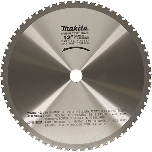 Lame de tronçonneuse pour scies &agrave; tronçonner portatives, 12", 60 dents, Pour M&eacute;tal Seagulf Marine Industries Inc.