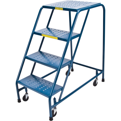 Rolling Step Ladder, 4 Steps, 18" Step Width, 37" Platform Height, Steel Seagulf Marine Industries Inc.