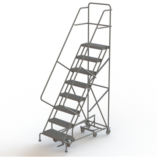 All Directional Rolling Ladder, 8 Steps, 24" Step Width, 80" Platform Height, Steel Seagulf Marine Industries Inc.