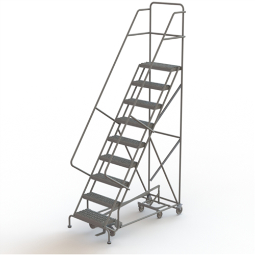 All Directional Rolling Ladder, 9 Steps, 24" Step Width, 90" Platform Height, Steel Seagulf Marine Industries Inc.