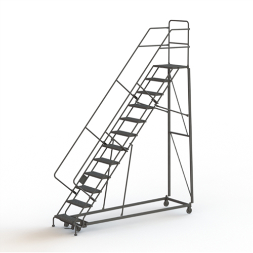 Heavy Duty Safety Slope Ladder, 12 Steps, Serrated, 50° Incline, 120" High Seagulf Marine Industries Inc.