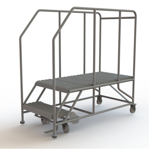 Plateforme de travail mobile, Acier, 2 Marches, 20" ha, 47" p, 24" Marche, Stri&eacute; Seagulf Marine Industries Inc.