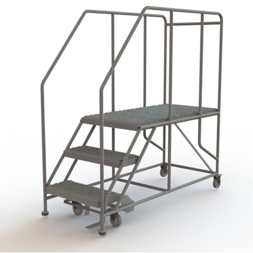 Mobile Work Platform, Steel, 3 Steps, 30" H, 47" D, 24" Step, Serrated Seagulf Marine Industries Inc.