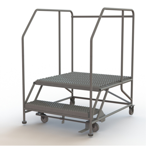 Mobile Work Platform, Steel, 2 Steps, 20" H, 36" D, 36" Step, Serrated Seagulf Marine Industries Inc.