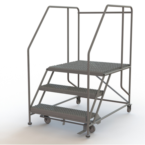 Mobile Work Platform, Steel, 3 Steps, 30" H, 36" D, 36" Step, Serrated Seagulf Marine Industries Inc.