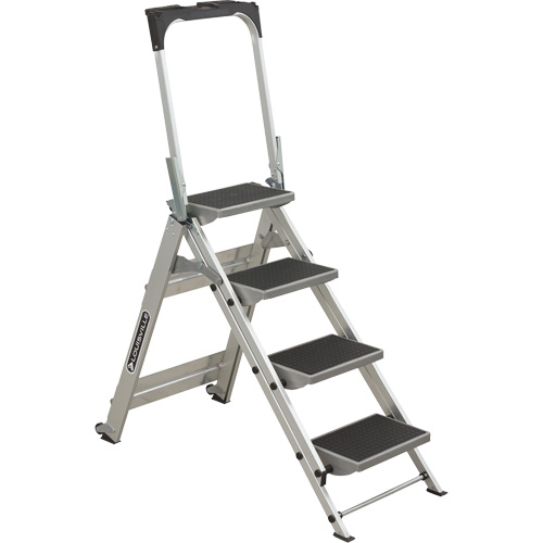 Tilt & Roll Step Stool Ladder, 4 Steps, 44.25" x 22.13" x 59" High Seagulf Marine Industries Inc.