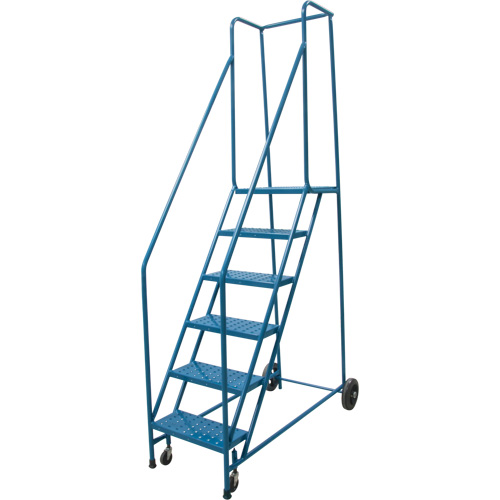 Escabeau roulant, 6 marches, Largeur de la marche 18", Hauteur de la plateforme 55", Acier Seagulf Marine Industries Inc.