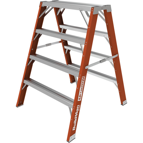 Escabeau chevalet &eacute;tabli Buildman, 4' ha x 36,25" la x 40,5" pr, Capacit&eacute; de 300 lb, Fibre de verre Seagulf Marine Industries Inc.