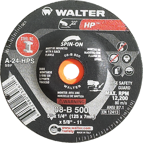 HP Spin-On Grinding Wheel, 5" x 1/4", 5/8"-11 Arbor, Type 27S Seagulf Marine Industries Inc.