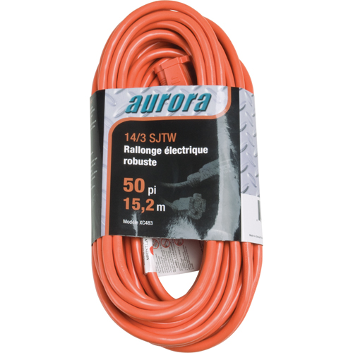 Cordon rallonge en vinyle, Ext&eacute;rieur, SJTW, AWG 14/3, 15 A, 50' Seagulf Marine Industries Inc.
