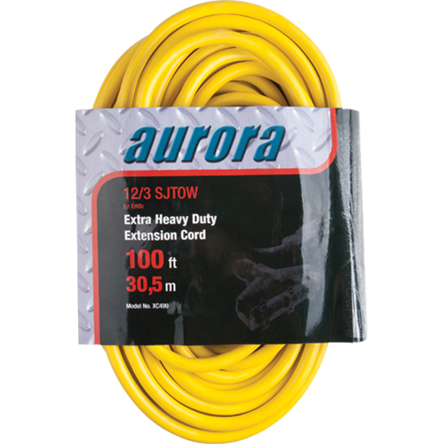 Vinyl Extension Cord with Light Indicator, Outdoor, SJTOW, 12/3 AWG, 15 A, 3 Outlet(s), 100' Seagulf Marine Industries Inc.