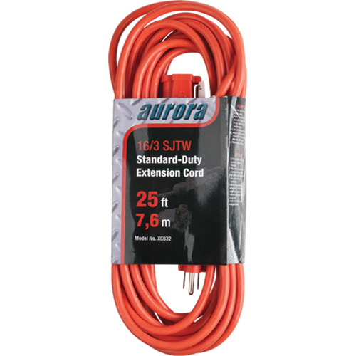 Extension Cord, Indoor/Outdoor, SJTW, 16/3 AWG, 13 A, 25' Seagulf Marine Industries Inc.