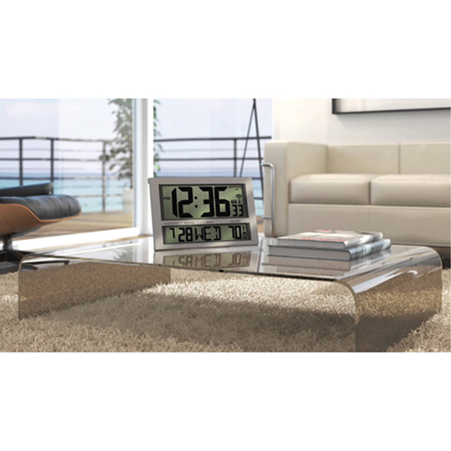 Jumbo Clock, Digital, Battery Operated, 16.5" W x 1.7" D x 11" H, Silver Seagulf Marine Industries Inc.