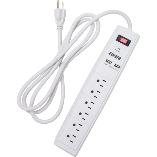 Limiteur de surtension avec chargeur USB, 6 Prises, 1200 J, 1875 W, Cordon 6' Seagulf Marine Industries Inc.