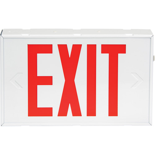 Exit Sign, LED, Battery Operated/Hardwired, 12-1/5" L x 7-1/2" W, English Seagulf Marine Industries Inc.