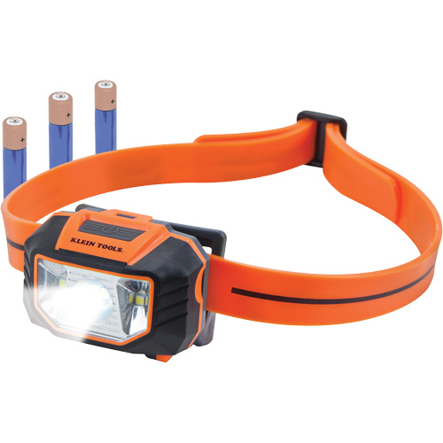 Lampe frontale avec bandeau en silicone pour casque de s&eacute;curit&eacute;, DEL, Piles AAA, Plastique Seagulf Marine Industries Inc.