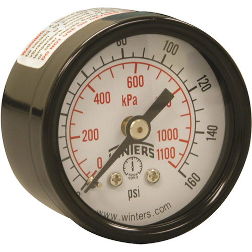 Economy Pressure Gauge, 1-1/2" , 0 - 160 psi, Back Mount, Analogue Seagulf Marine Industries Inc.