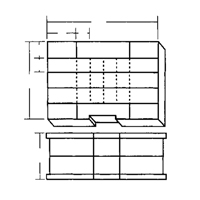Boîte &agrave; compartiments, Plastique, 48 compartiments, 15-1/2" la x 11-3/4" p, 5" h, Gris Seagulf Marine Industries Inc.