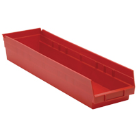 Bacs de rangement pour tablettes, 6-5/8" la x 4" H x 23-5/8" p, Rouge, Capacit&eacute; 50 lb Seagulf Marine Industries Inc.