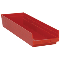 Bacs de rangement pour tablettes, 8-3/8" la x 4" H x 23-5/8" p, Rouge, Capacit&eacute; 50 lb Seagulf Marine Industries Inc.