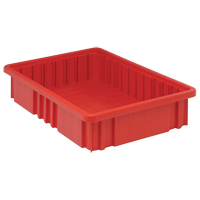 Divider Box&reg; Containers, Plastic, 16.5" W x 10.9" D x 3.5" H, Red Seagulf Marine Industries Inc.