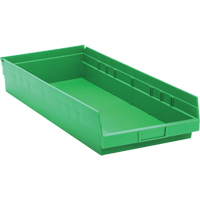 Shelf Bins, 11-1/8" W x 4" H x 23-5/8" D, Green, 50 lbs. Capacity Seagulf Marine Industries Inc.