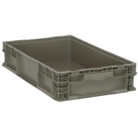 Collapsible Stacking Container, 15" W x 24" D x 5" H, Grey Seagulf Marine Industries Inc.