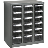 KPC-600 Parts Cabinet, Galvanized Steel, 18 Drawers, 13-9/10" x 8-7/10" x 16-3/10", Grey Seagulf Marine Industries Inc.