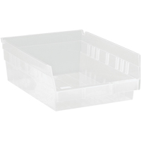 Bacs de rangement pour tablettes, 8-3/8" la x 4" H x 11-5/8" p, Transparent, Capacit&eacute; 30 lb Seagulf Marine Industries Inc.