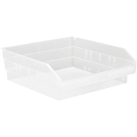 Shelf Bins, 11-1/8" W x 4" H x 11-5/8" D, Clear, 30 lbs. Capacity Seagulf Marine Industries Inc.