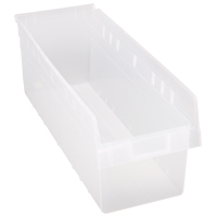 Store-Max Shelf Bins, 8-3/8" W x 8" H x 23-5/8" D, Clear, 68 lbs. Capacity Seagulf Marine Industries Inc.
