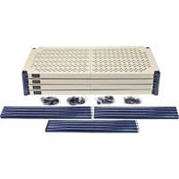 &eacute;tag&egrave;re en fils m&eacute;talliques avec tablettes en plastique, Cadre en fils m&eacute;talliques avec tablettes en plastique, Sans boulons, Capacit&eacute; 600 lb, 30" la x 72" h x 24" p Seagulf Marine Industries Inc.