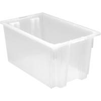 Heavy-Duty Stack & Nest Tote, 12" x 19.5" x 23.5", Clear Seagulf Marine Industries Inc.