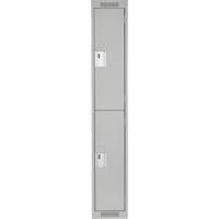 Casiers Clean Line, 2 niveaux, 12" x 18" x 72", Acier, Gris, Rivet (assembl&eacute;) Seagulf Marine Industries Inc.
