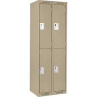 Clean Line Lockers, 2 -tier, Bank of 2, 24" x 18" x 72", Steel, Beige, Rivet (Assembled) Seagulf Marine Industries Inc.