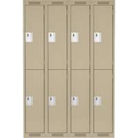 Clean Line Lockers, 2 -tier, Bank of 4, 48" x 18" x 72", Steel, Beige, Rivet (Assembled) Seagulf Marine Industries Inc.