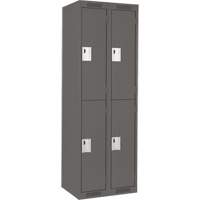 Clean Line Lockers, 2 -tier, Bank of 2, 24" x 18" x 72", Steel, Charcoal, Rivet (Assembled) Seagulf Marine Industries Inc.