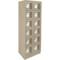 Clean-Line Perforated Lockerette, 6 -tier, Bank of 2, 12" x 72" x 12", Steel Seagulf Marine Industries Inc.